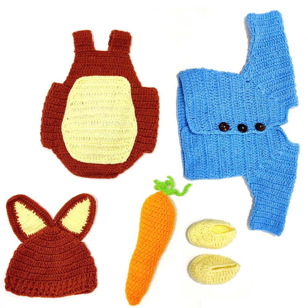 Peter Rabbit 2-in-1 Crochet Baby Outfit & Photo-prop - Little Styles