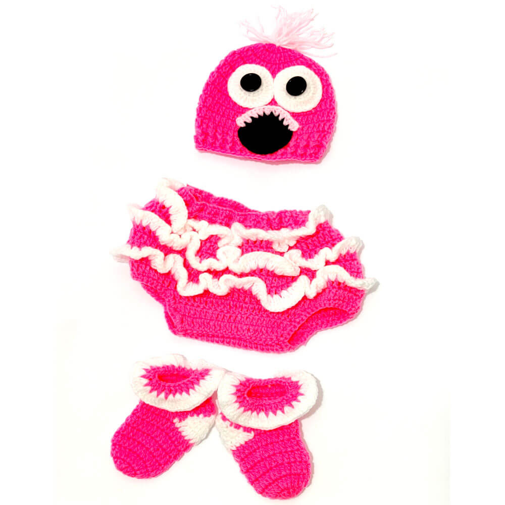 Flamingo themed Crochet Photo-prop 1 Flamingo themed Crochet Photo-prop