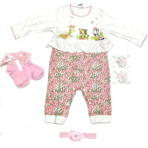 Pink Zoo Jump Suit Set