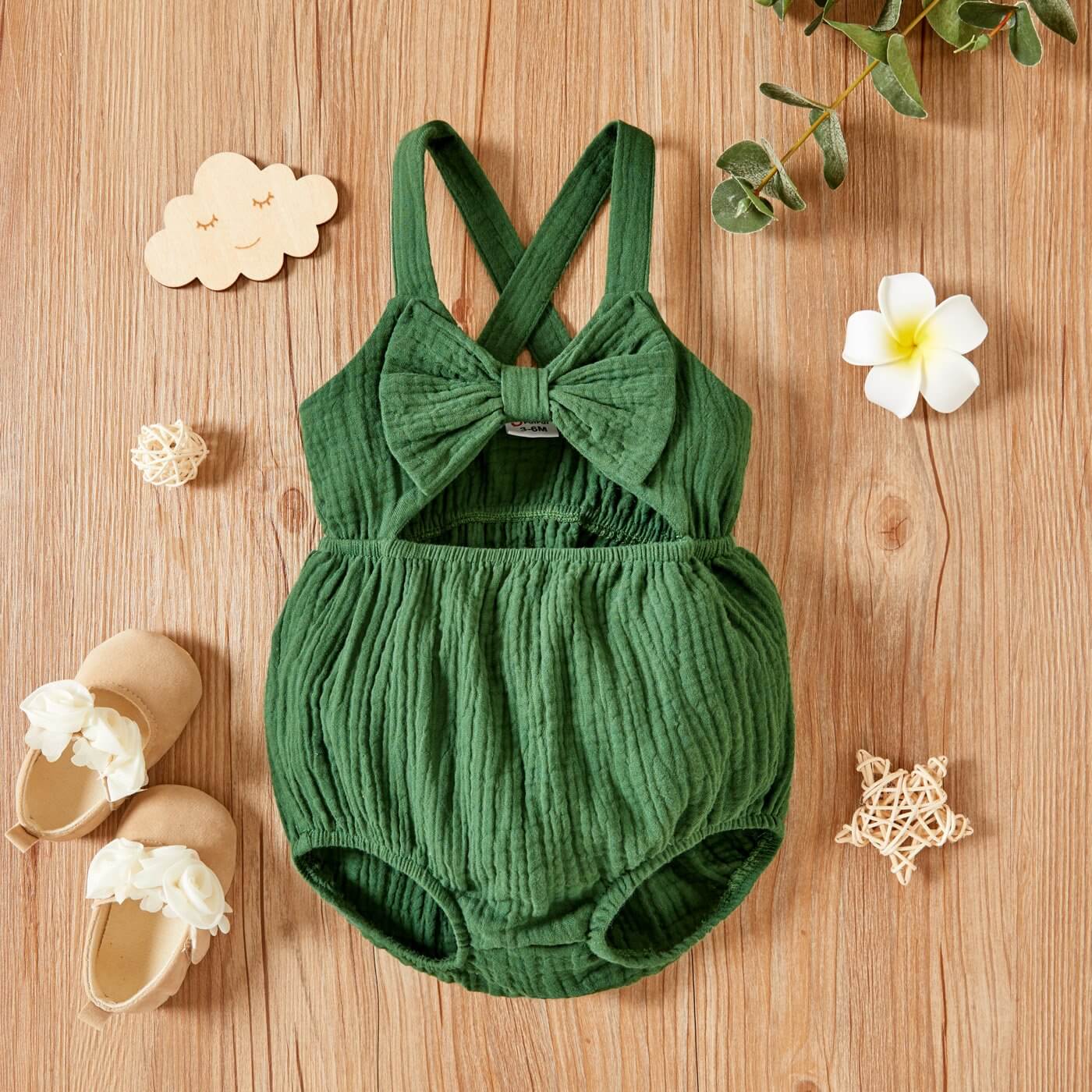 Bow-knot Sleeveless Baby Romper 1 Bow-knot Sleeveless Baby Romper